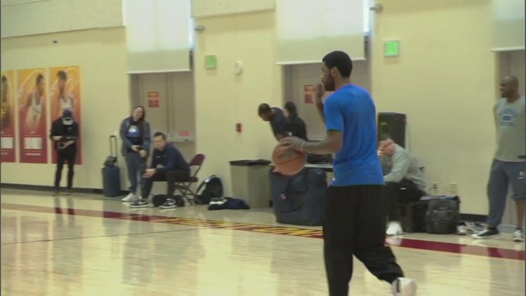 Mavs Kyrie Irving: All-Star guard has first practice with new team since trade