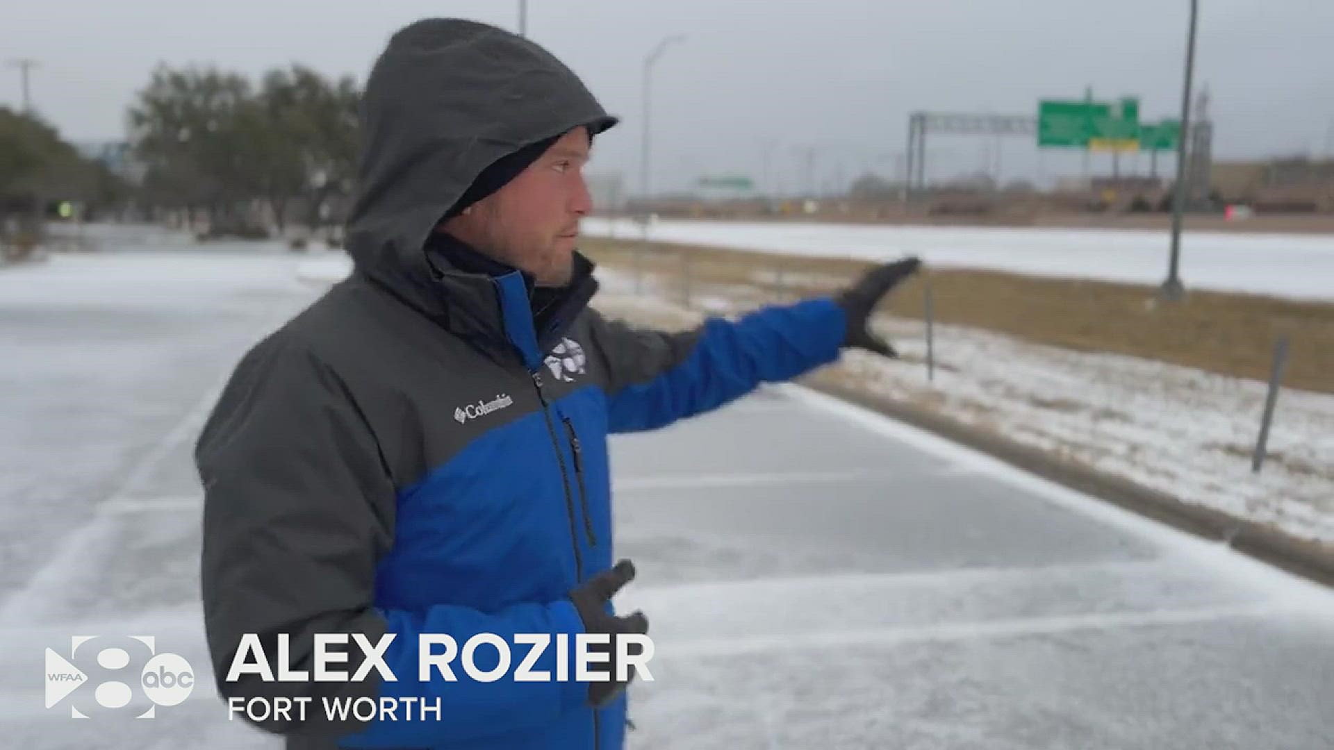 Snow and sleet was falling across North Texas on Thursday morning. Here's what WFAA reporters saw across the area.