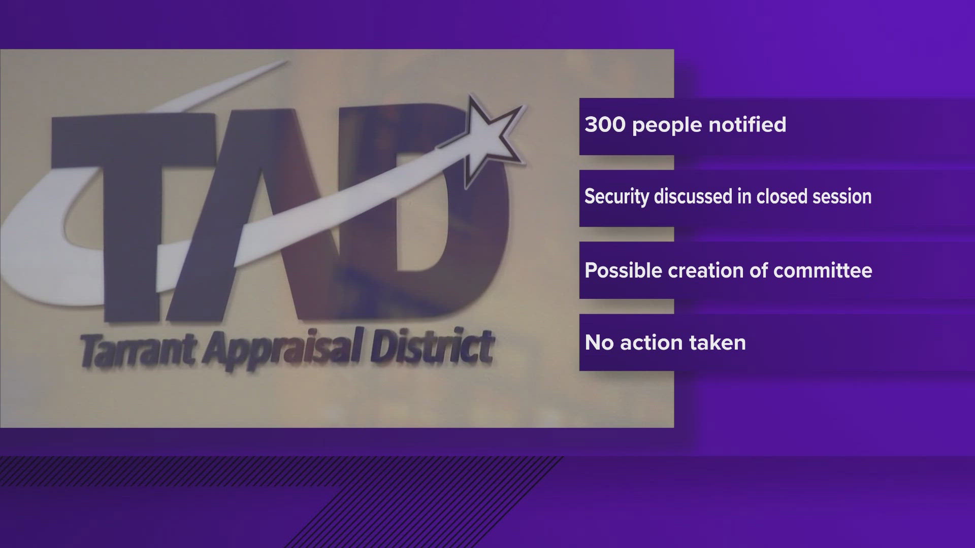 Back in March, the Tarrant Appraisal District notified 300 people their information had potentially been compromised.