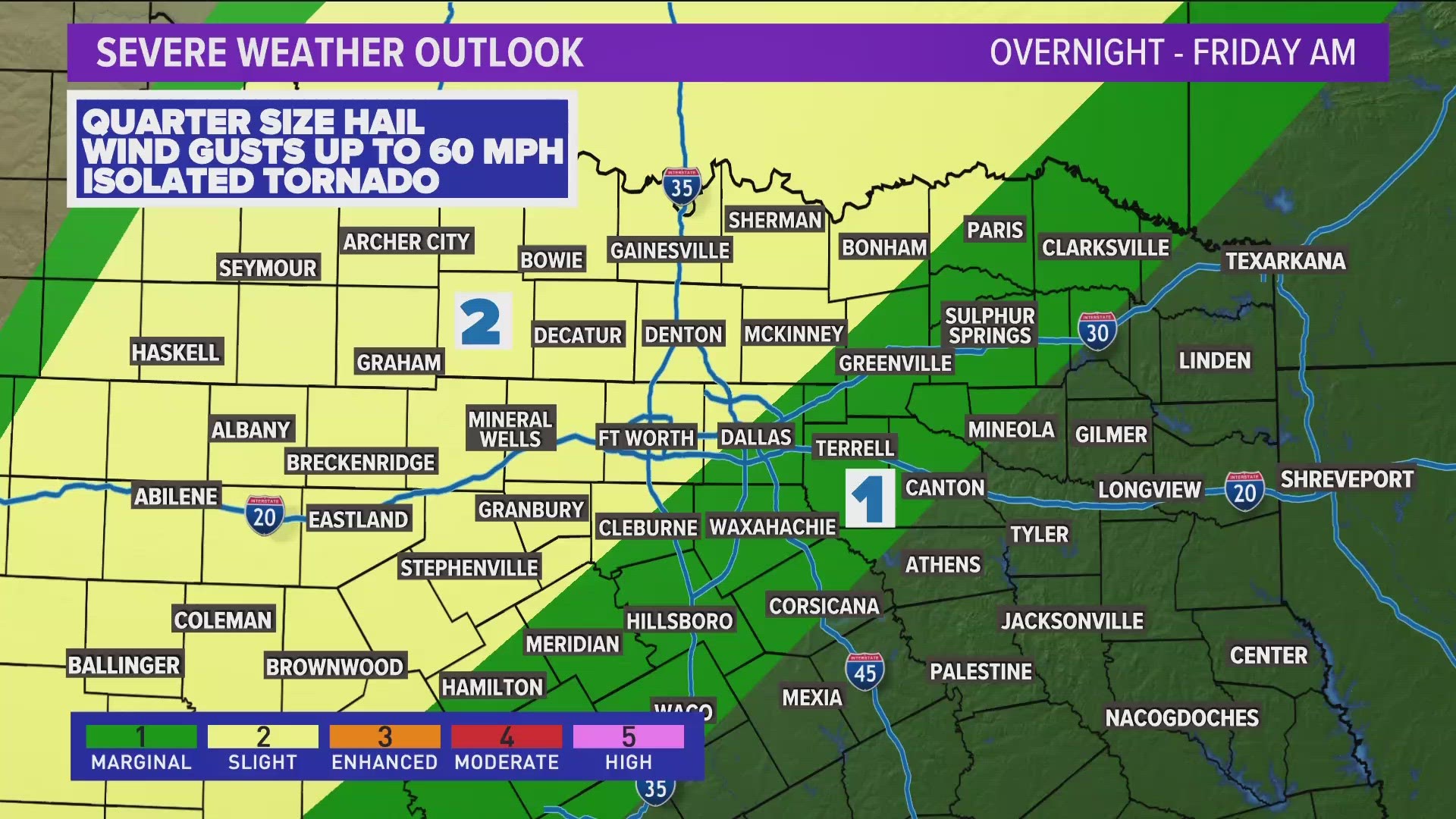 WFAA meteorologist Mariel Ruiz gives a forecast of rain and potential severe weather that's expected to arrive late Thursday night.