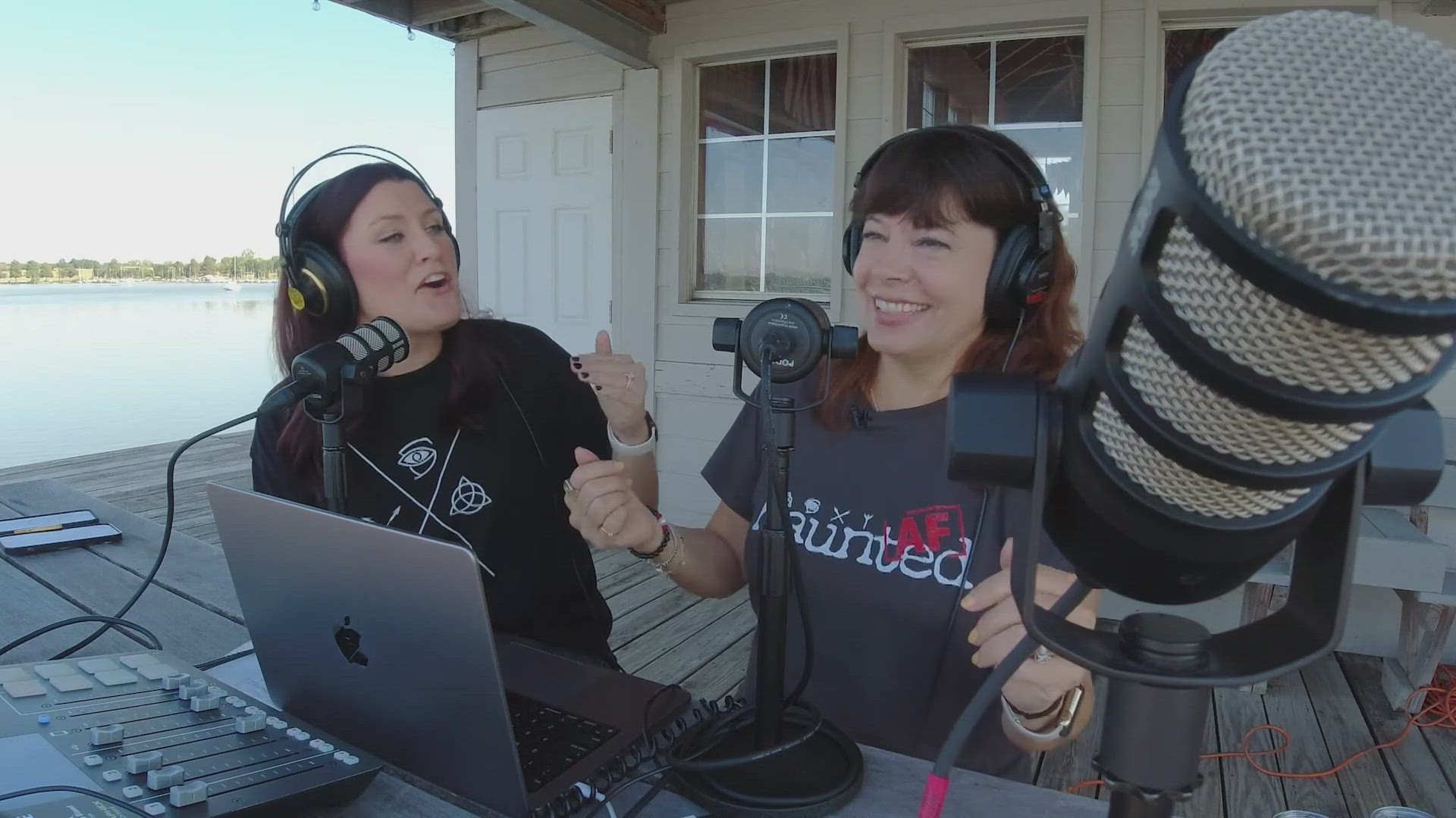 Julie Fisk and Rebekah Black host the popular “Haunted AF” podcast.