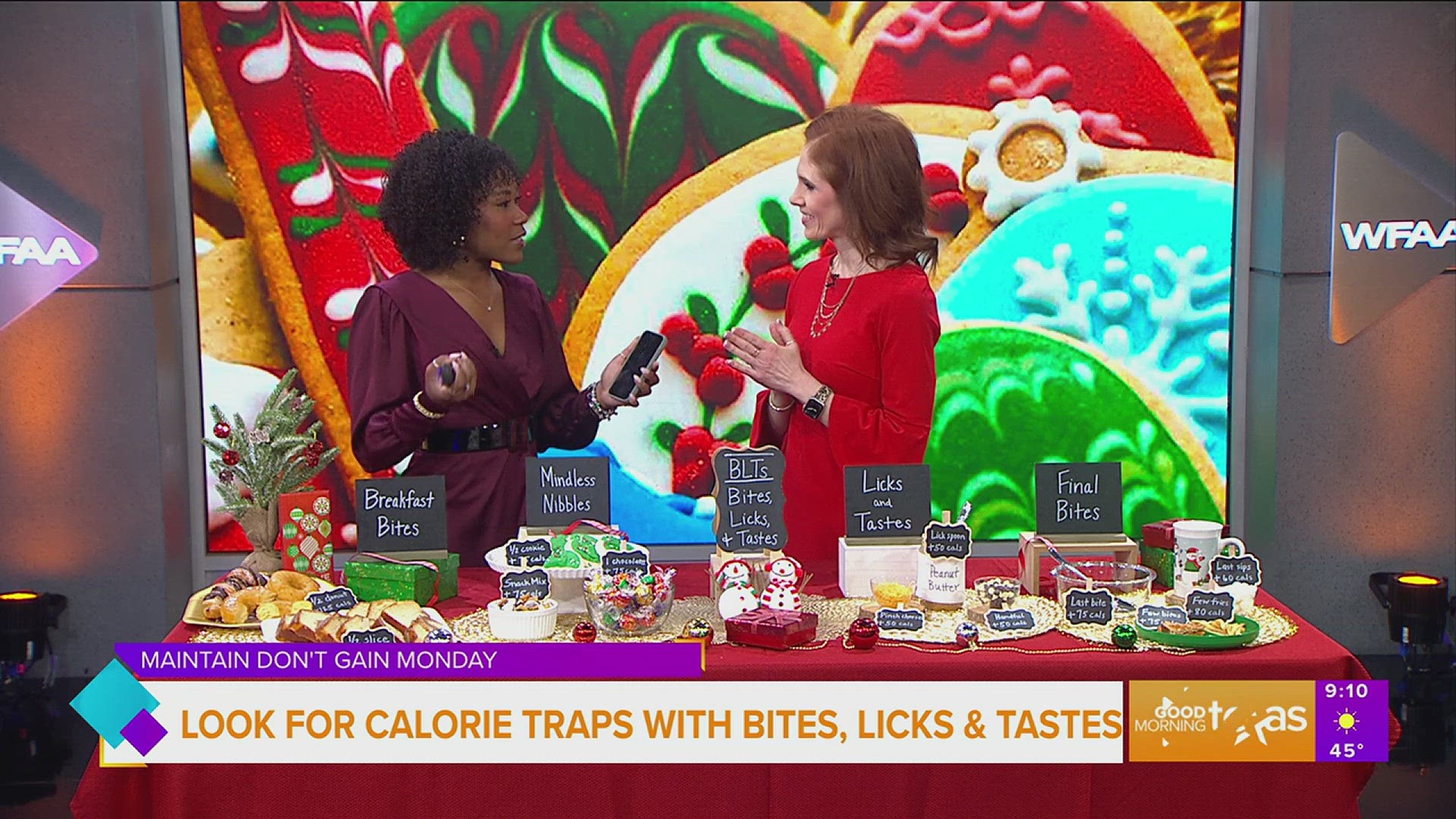 Registered Dietician Amy Goodson explains how to avoid holiday calorie traps with bites, licks and tastes