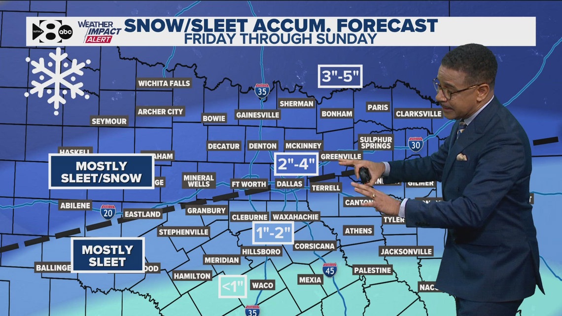How much snow or ice will North Texas get? Who will get the most? New ...