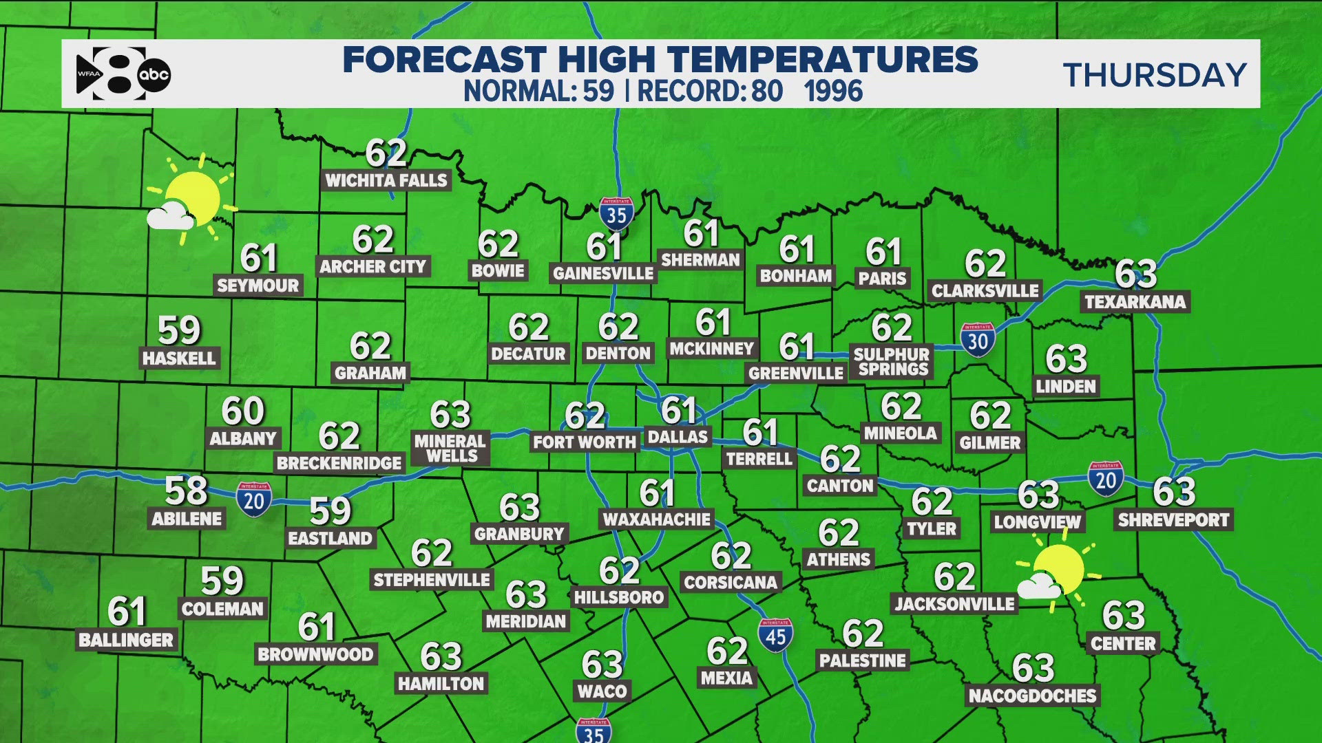 After a cold start mid-week, temperatures look to warm before rain moves in.