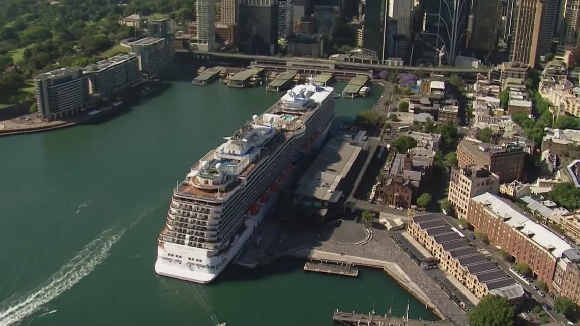 Princess cruise ship docked in Sydney, Austrailia after COVID outbreak