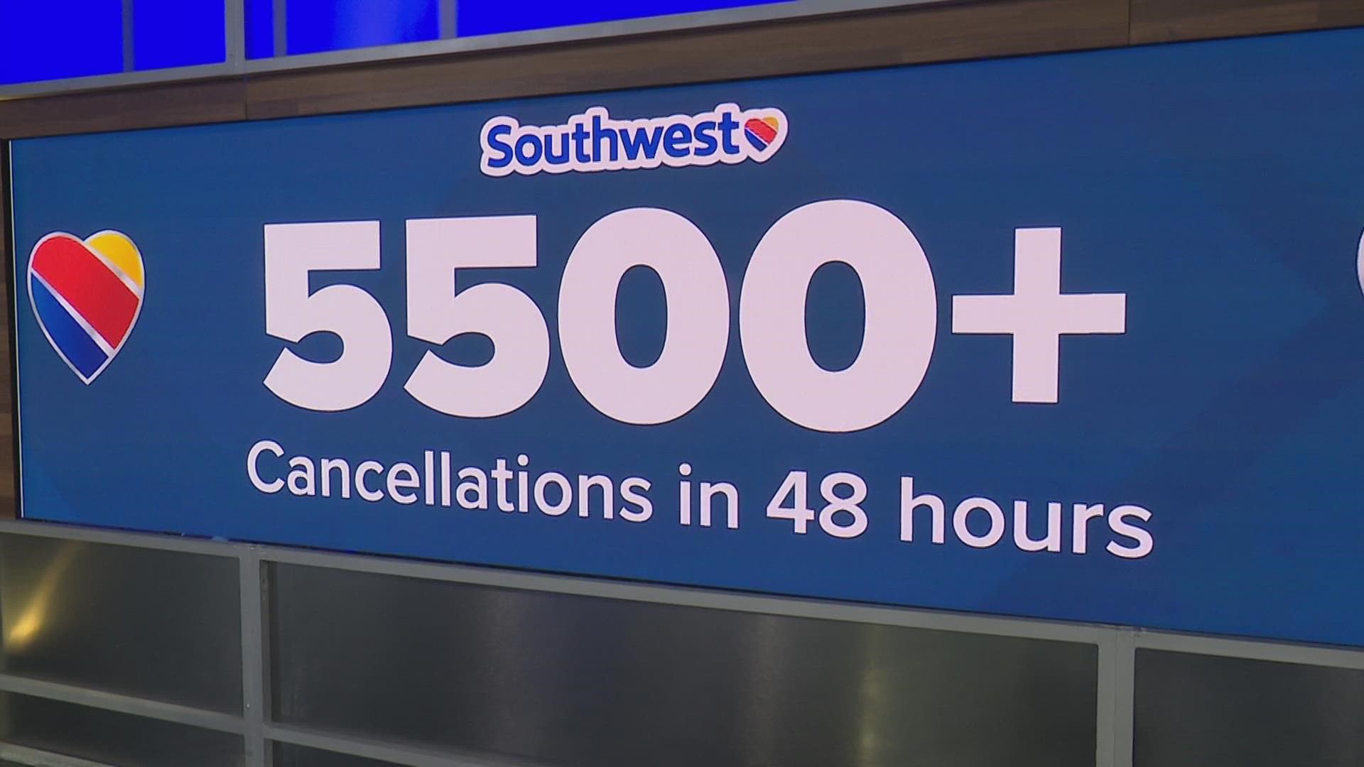 Over the last 48 hours, Southwest has canceled more than 5,500 flights, and many more cancellations are expected.