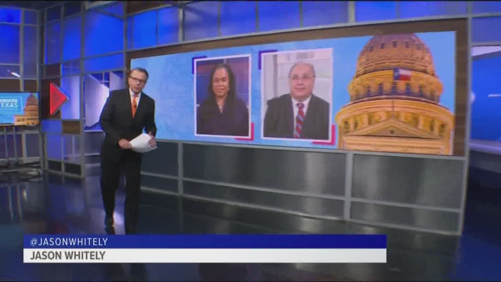 Reporters Roundtable puts the headlines in perspective each week. Bud Kennedy of the Star-Telegram returned along with Berna Dean Steptoe, WFAA's political producer. Bud and Berna Dean discussed who benefits from the postponement of the second debate betw