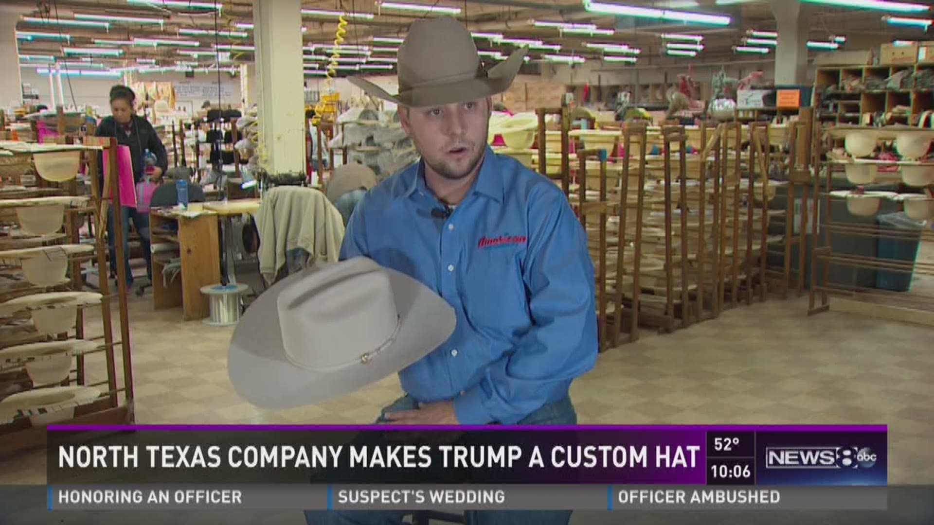 Trump's custom cowboy hat crafted by North Texas company