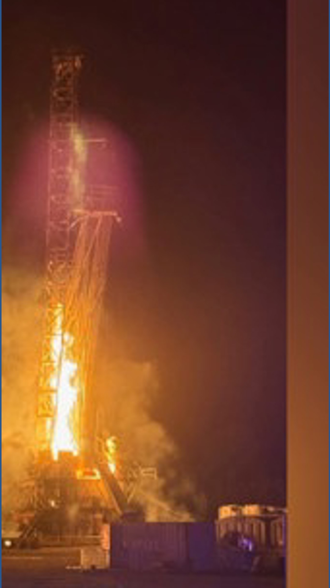 Massive fire at Oil Well site in Nacogdoches County, rig is owned by a ...
