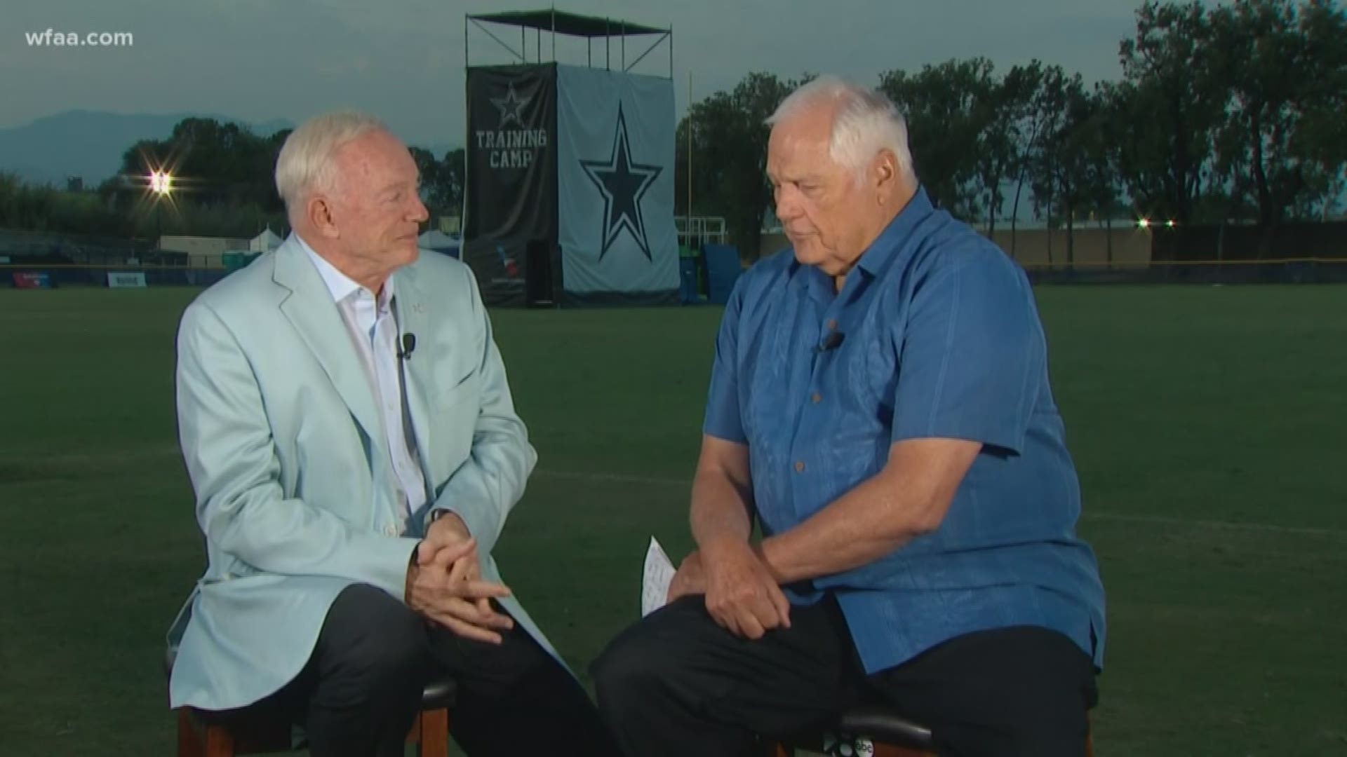Dale Hansen interviews Cowboys owner Jerry Jones on the first Sunday of training camp