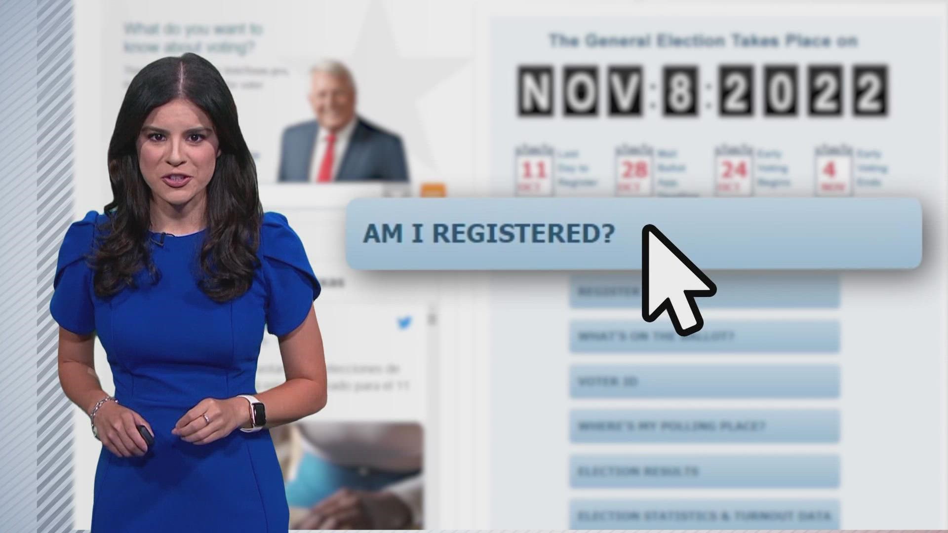 WFAA's Adriana De Alba shows how to check your voter registration status ahead of the general election.