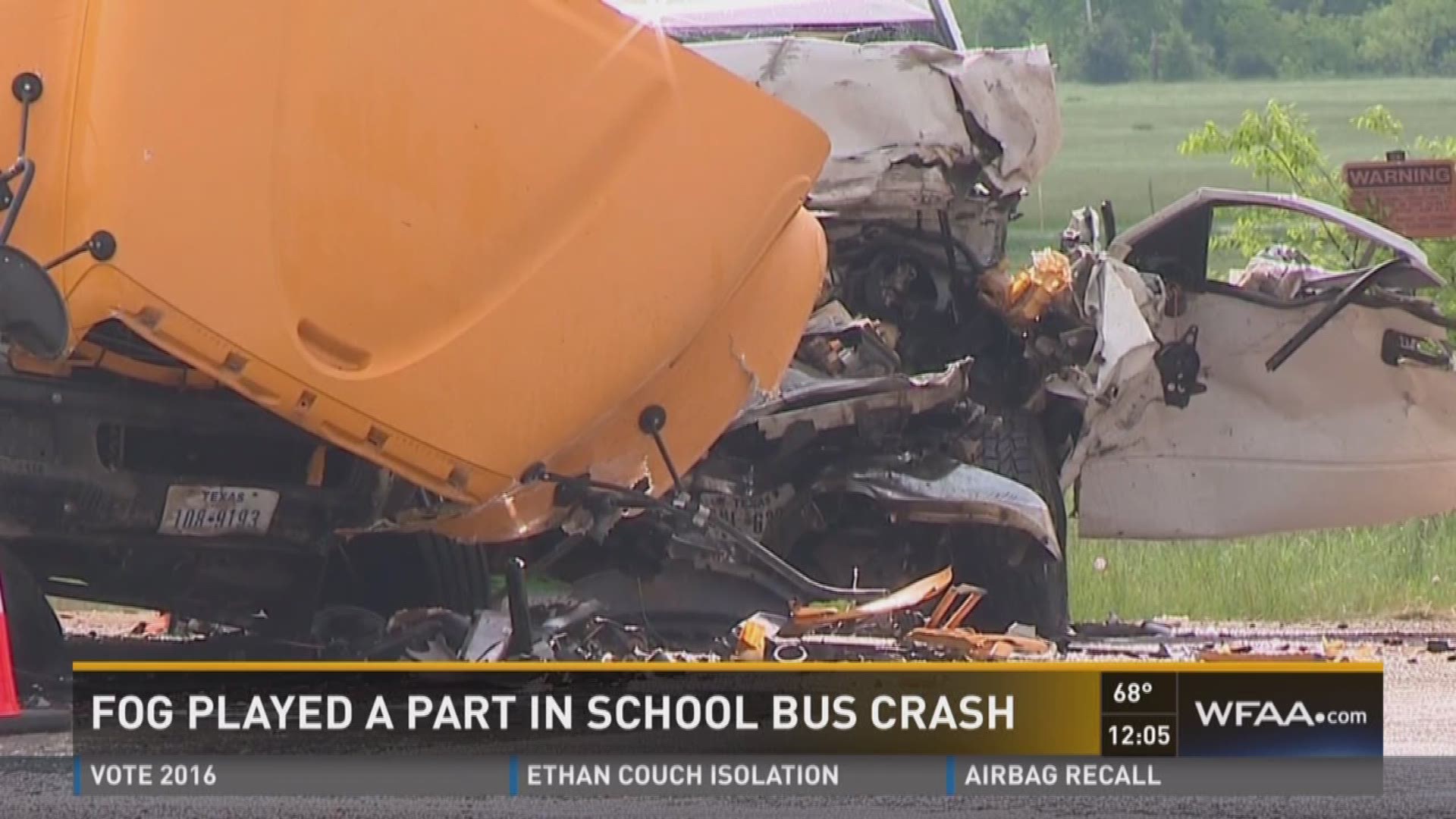 Fog played part in school bus crash
