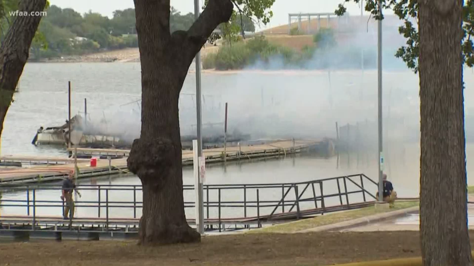 The floating restaurant was closed for remodeling when the fire broke out Monday afternoon.