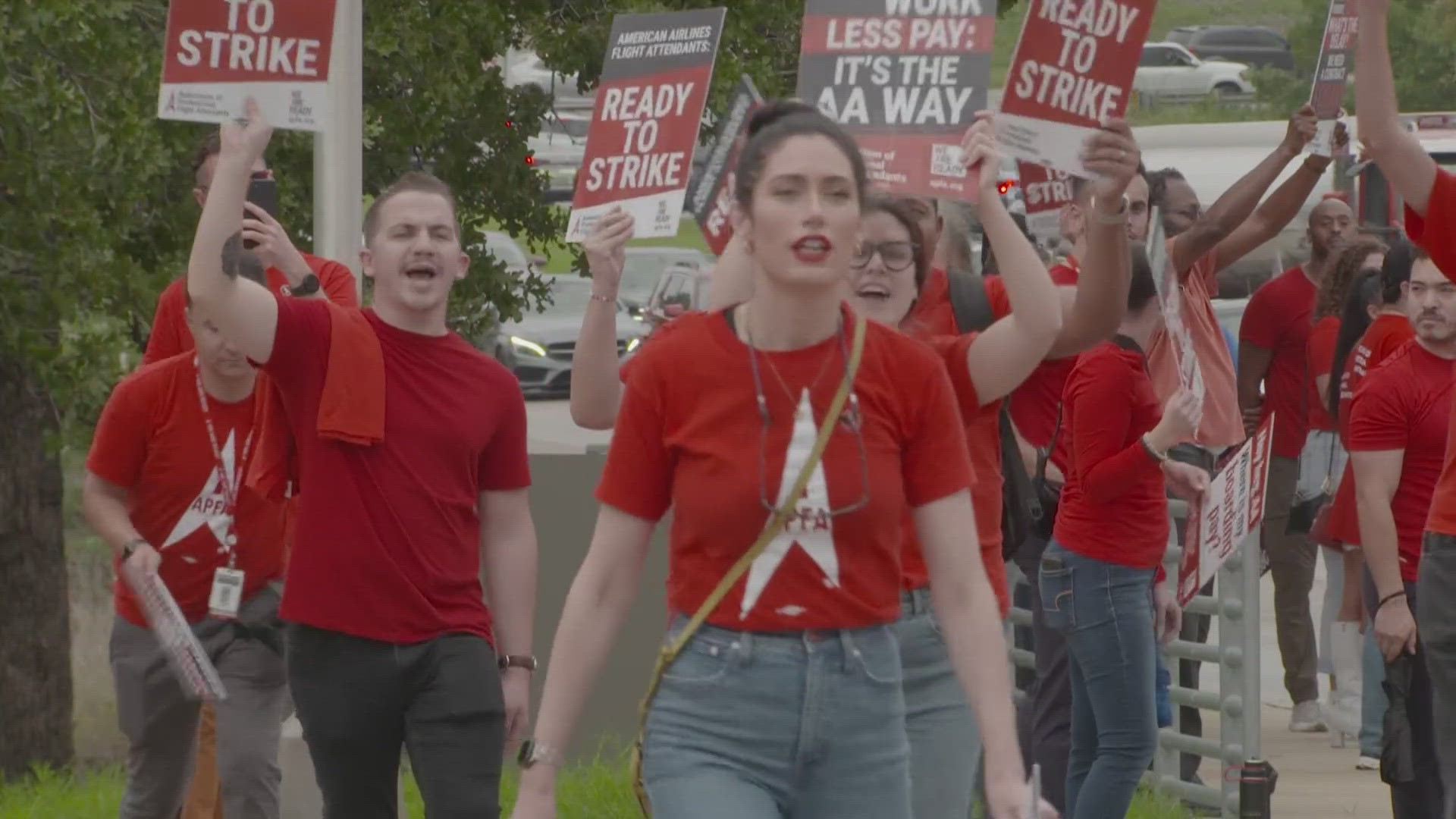 Flight attendants are demanding a 33% pay raise and better work/life balance. Currently, AA Flight Attendants are still working under pay negotiated in 2014.