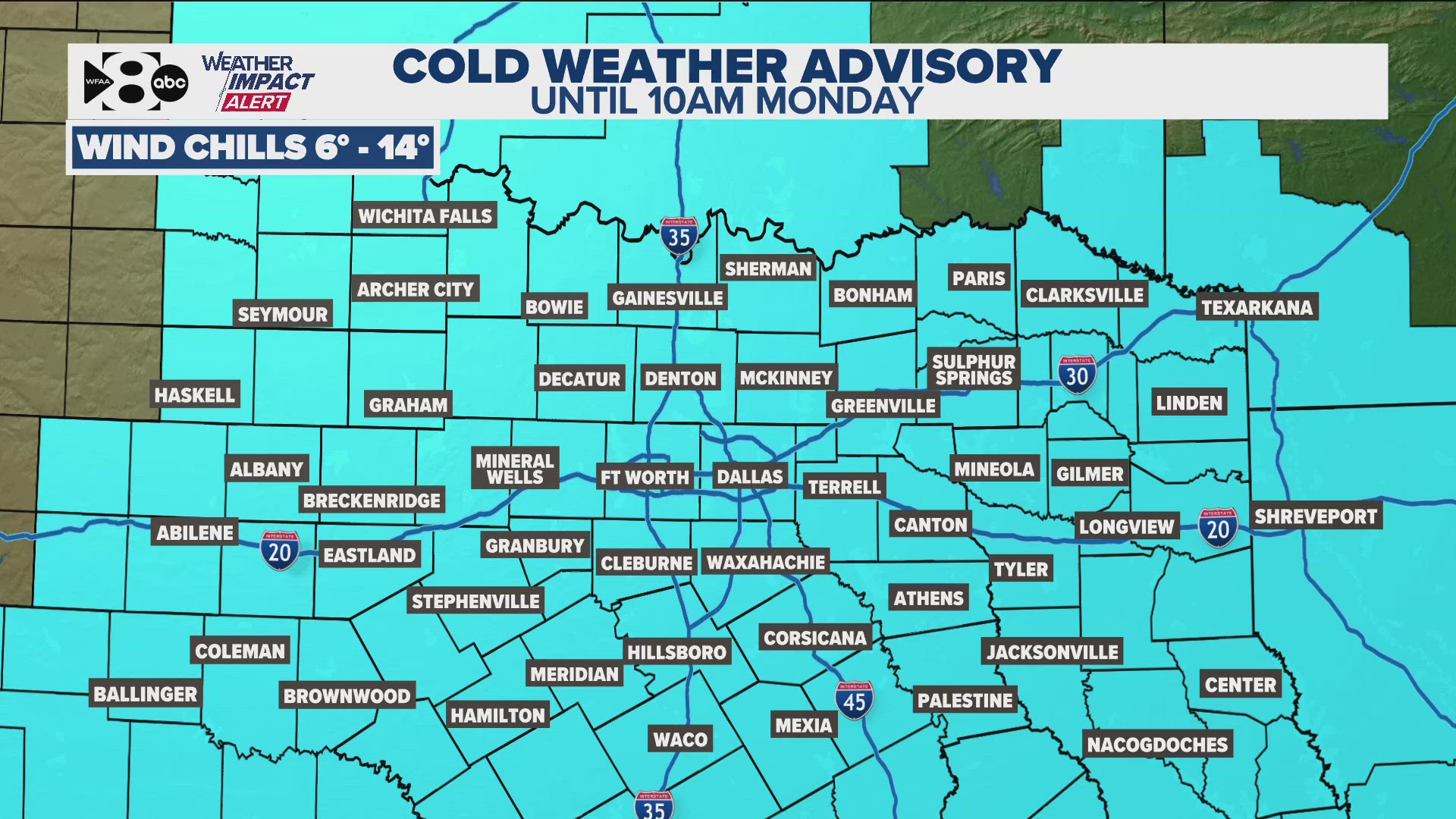 Here's the latest update on the frigid temps in North Texas.