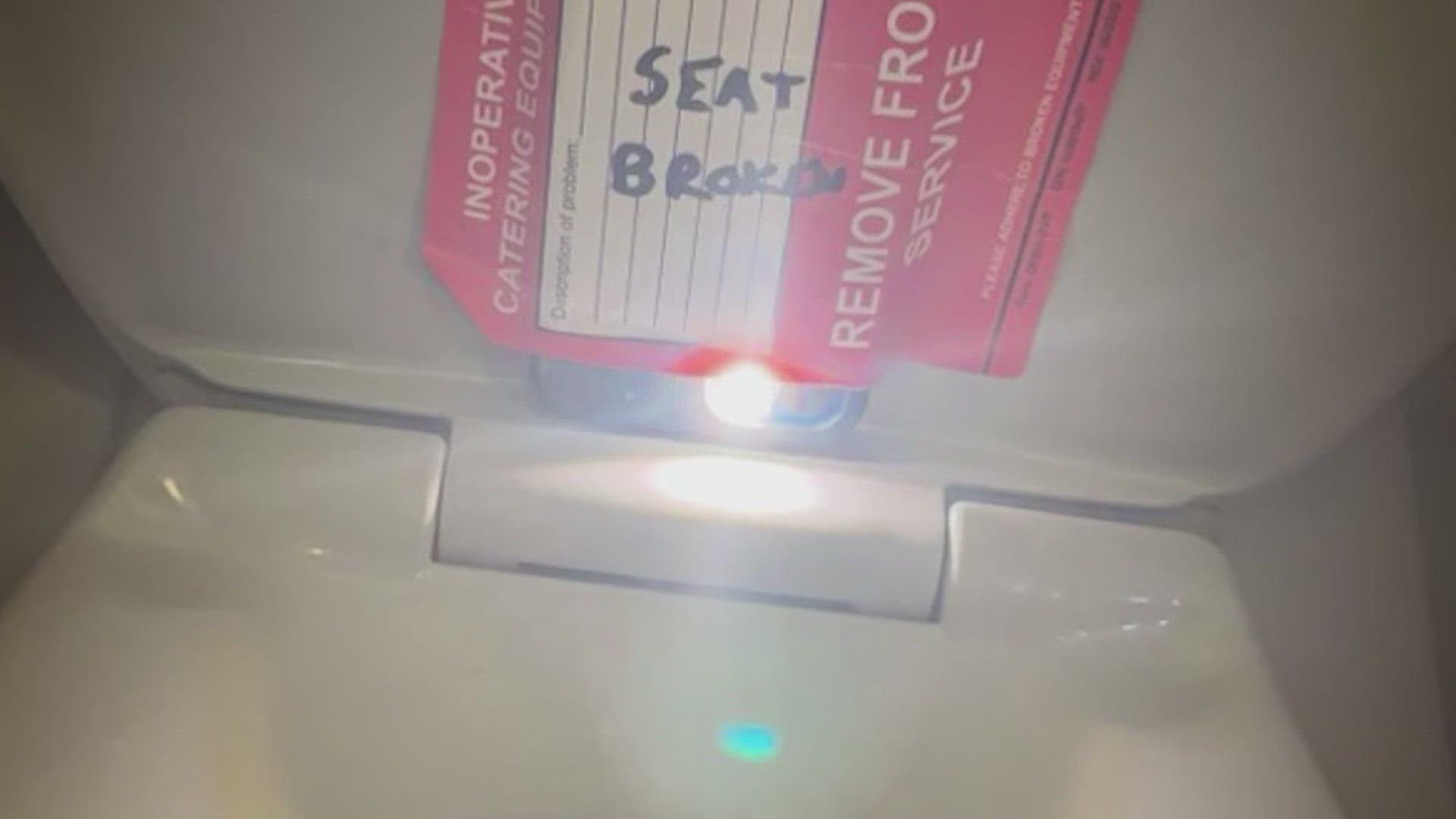 Hidden camera found in airplane bathroom