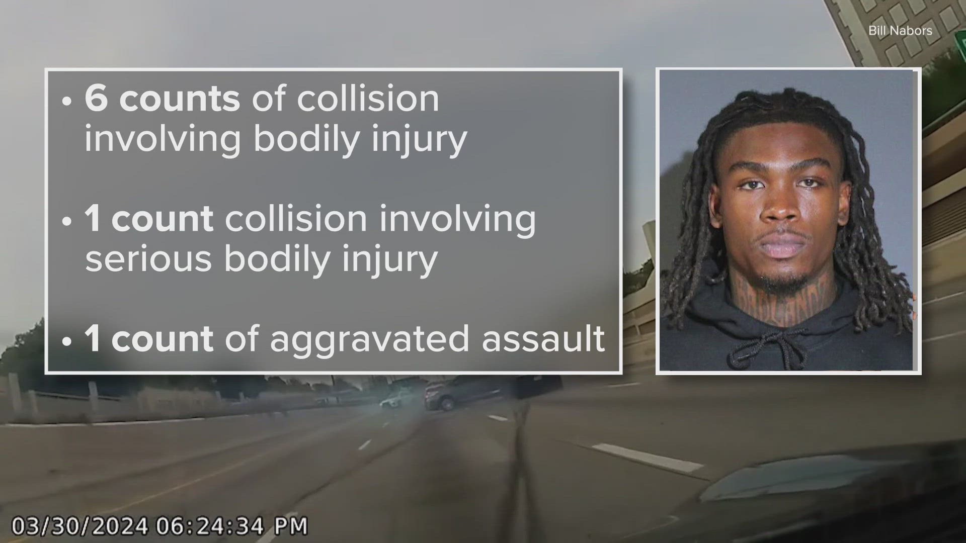 Rashee Rice turned himself into police custody on several charges involving a crash on U.S. 75 in Dallas late last month.