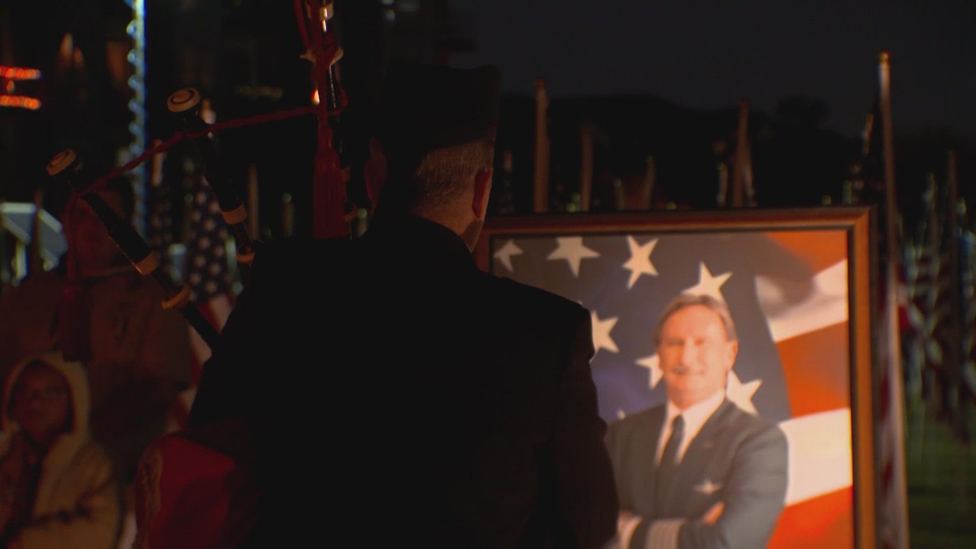 The Keller community held a vigil for Army veteran Terry Barker outside of Keller City Hall Thursday evening.