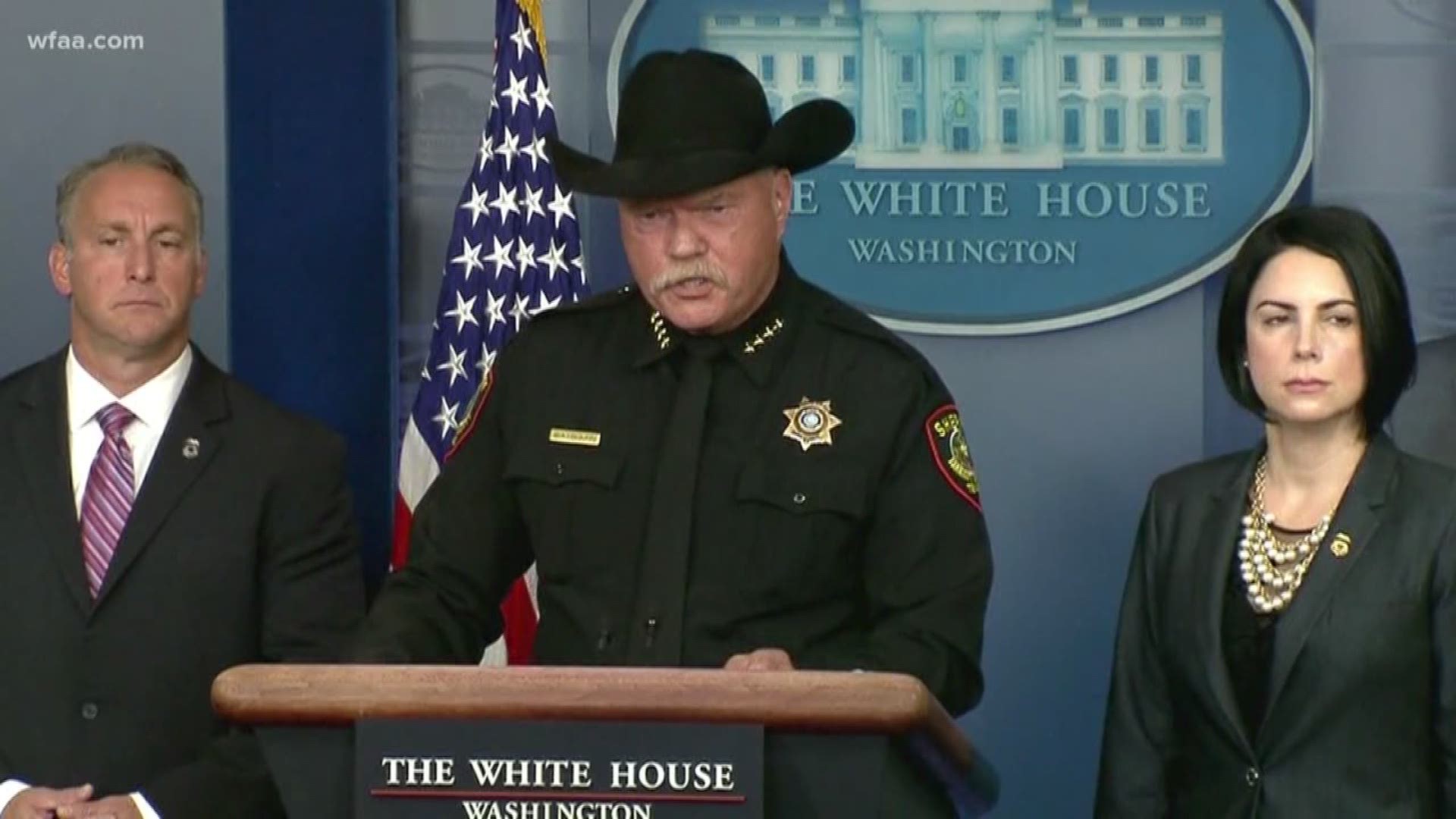 Sheriff Bill E. Waybourn made the comments while speaking at the White House during an ICE press conference on Thursday.