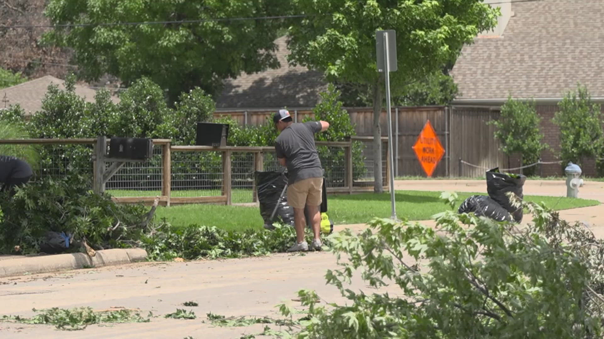 Storms Tuesday left damage and thousands without power across North Texas.