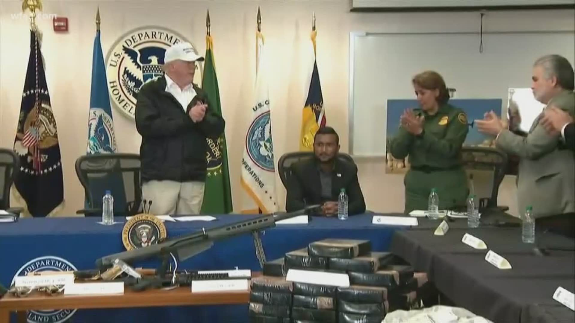 President Trump's first stop on his trip to the Texas was at a Border Patrol Station in McAllen, Texas.
