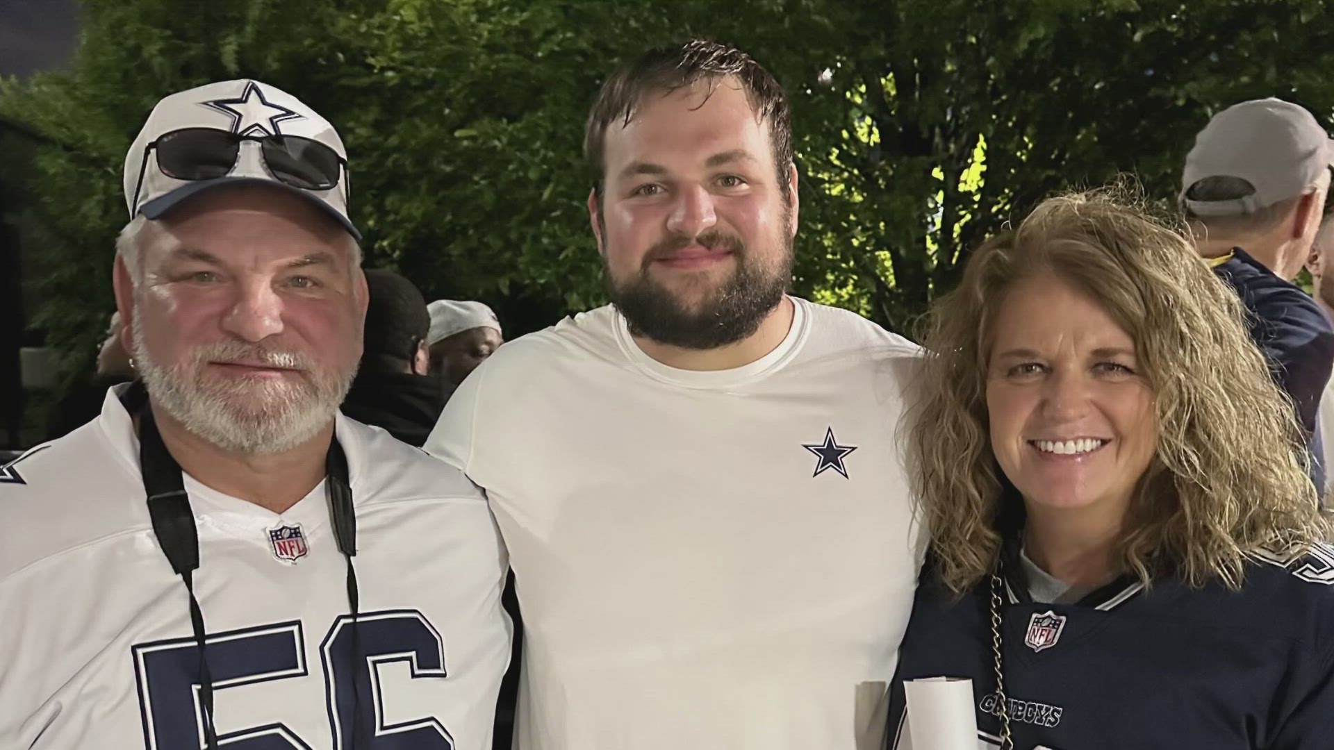 Tamara Beebe was shown practicing snaps with her son and Dallas Cowboys center, Cooper Beebe, in the backyard during the week 1 broadcast.