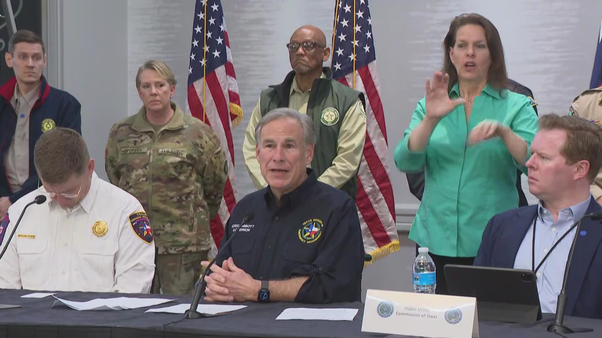 Gov. Greg Abbott and other state officials discussed the upcoming wintry weather and how agencies are preparing for it.