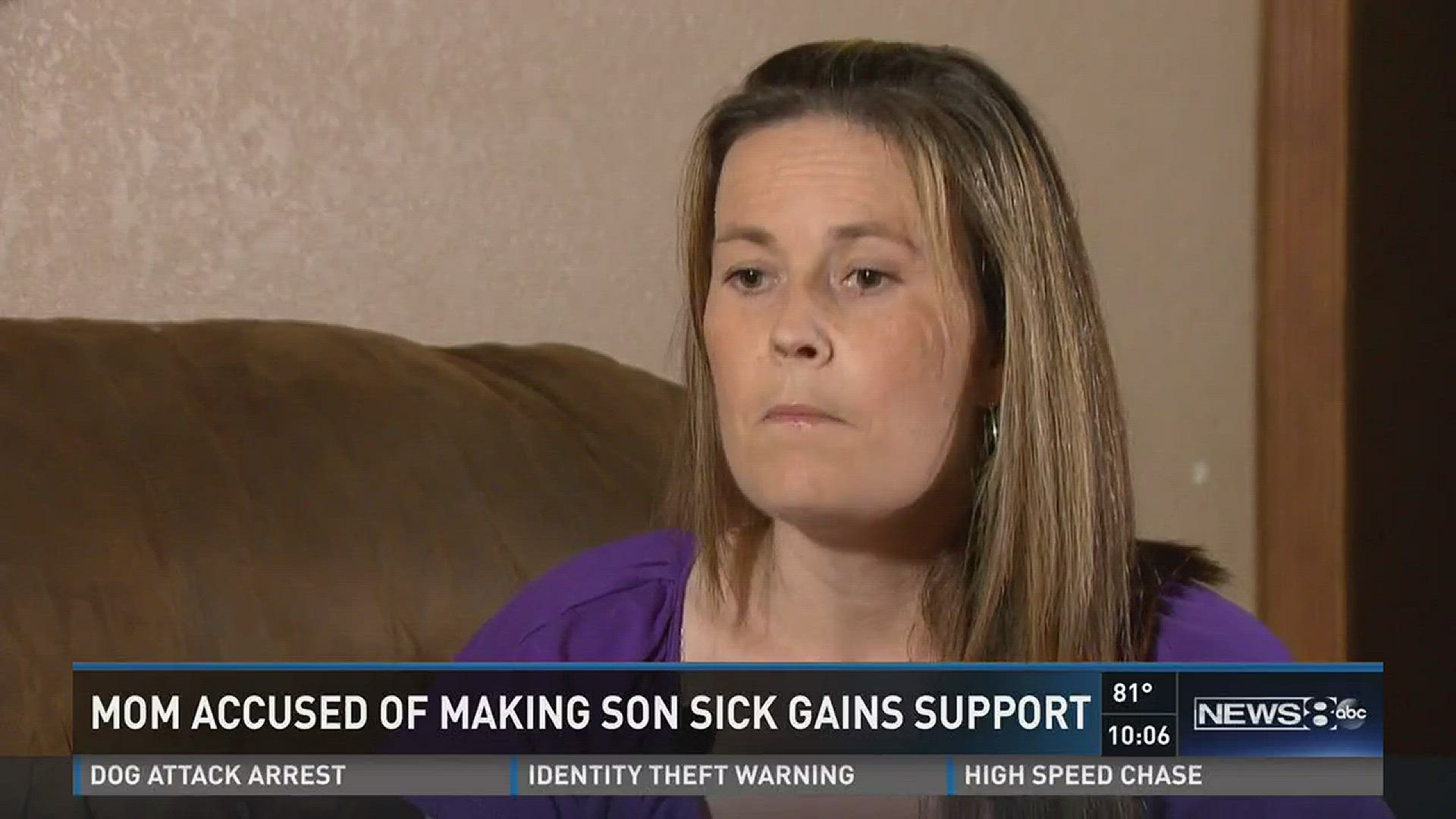 Mom accused of making son sick gains support