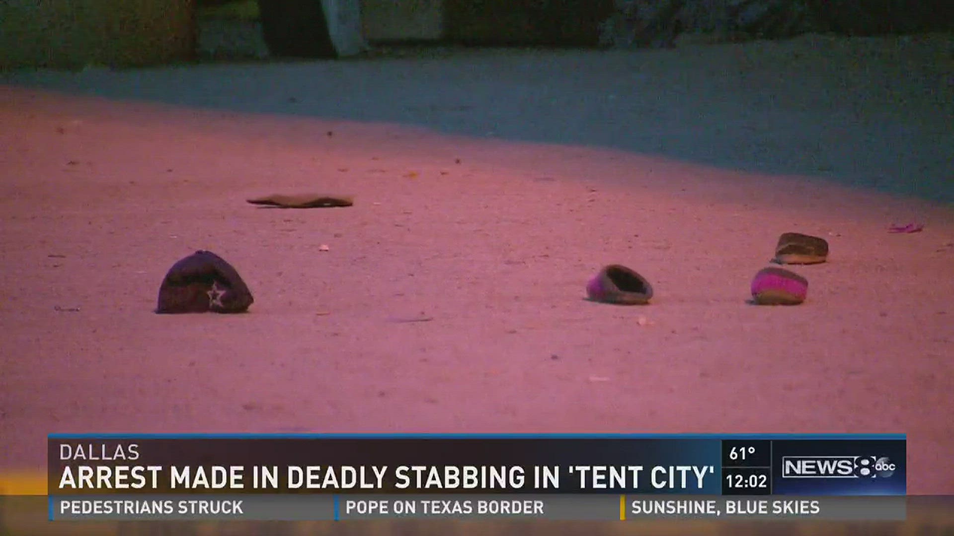 Arrest made in deadly stabbing in 'tent city'