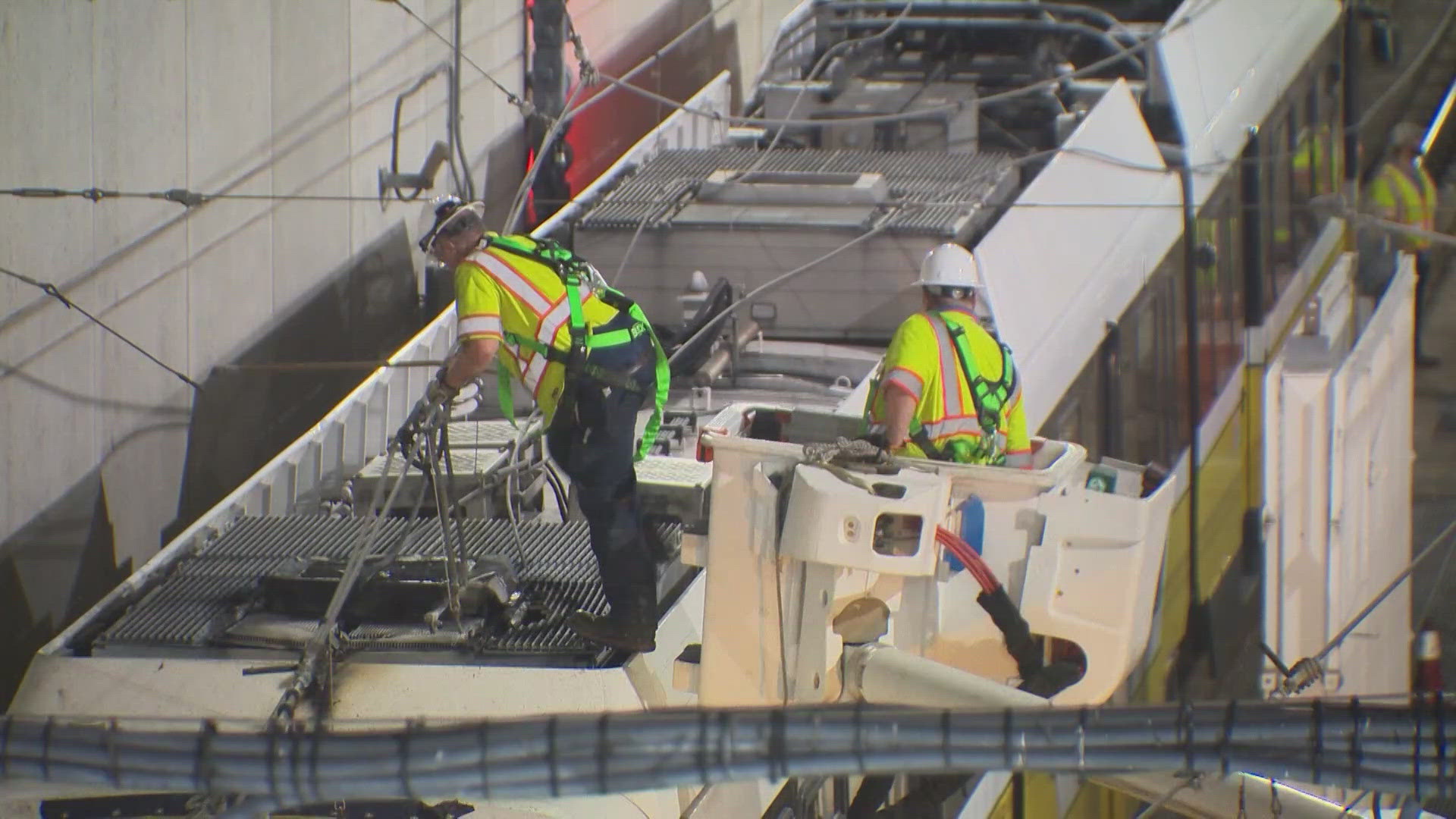Service was restored on all DART rail lines Tuesday, nearly a week after a train caught fire, shutting down the Central Business District. 