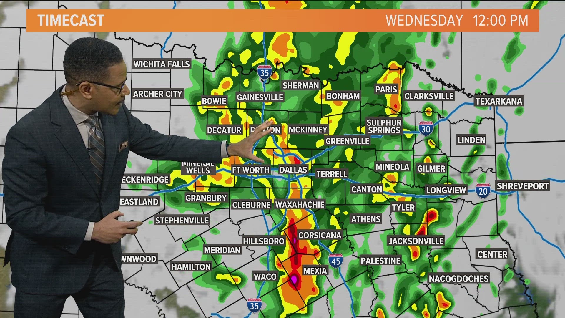 Any showers or storms will move out of North Texas by Wednesday evening into Wednesday night