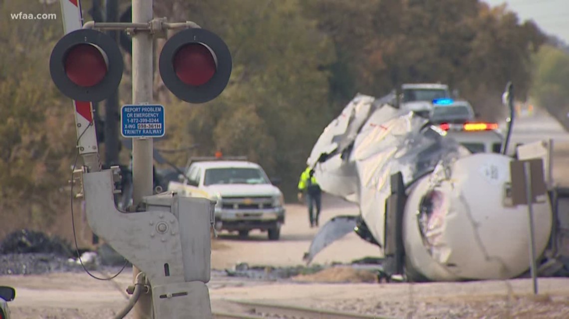 TRE train hits tanker truck in Fort Worth  wfaa.com