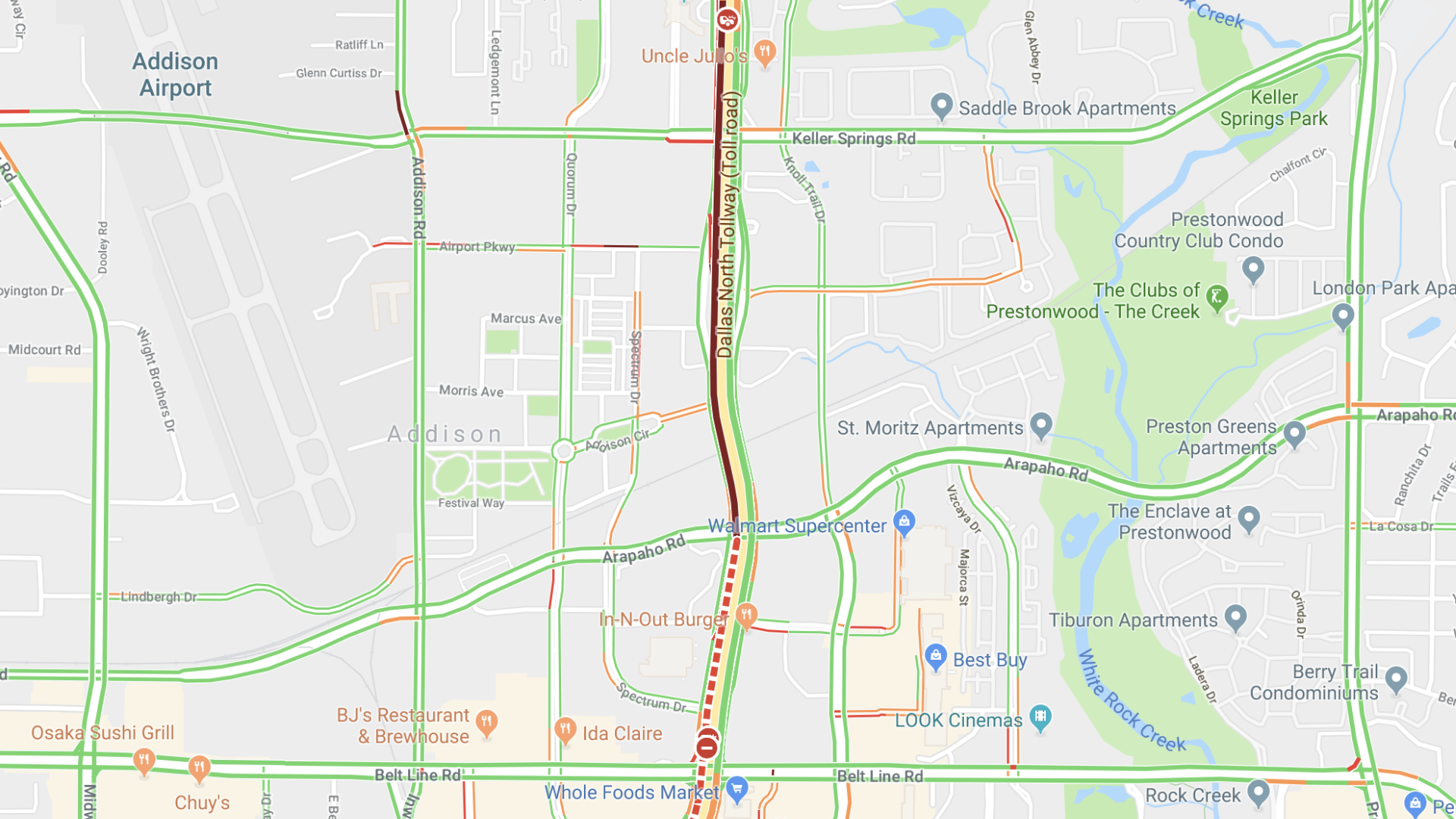 TRAFFIC ALERT All lanes of DNT back open at Belt Line Road in Addison