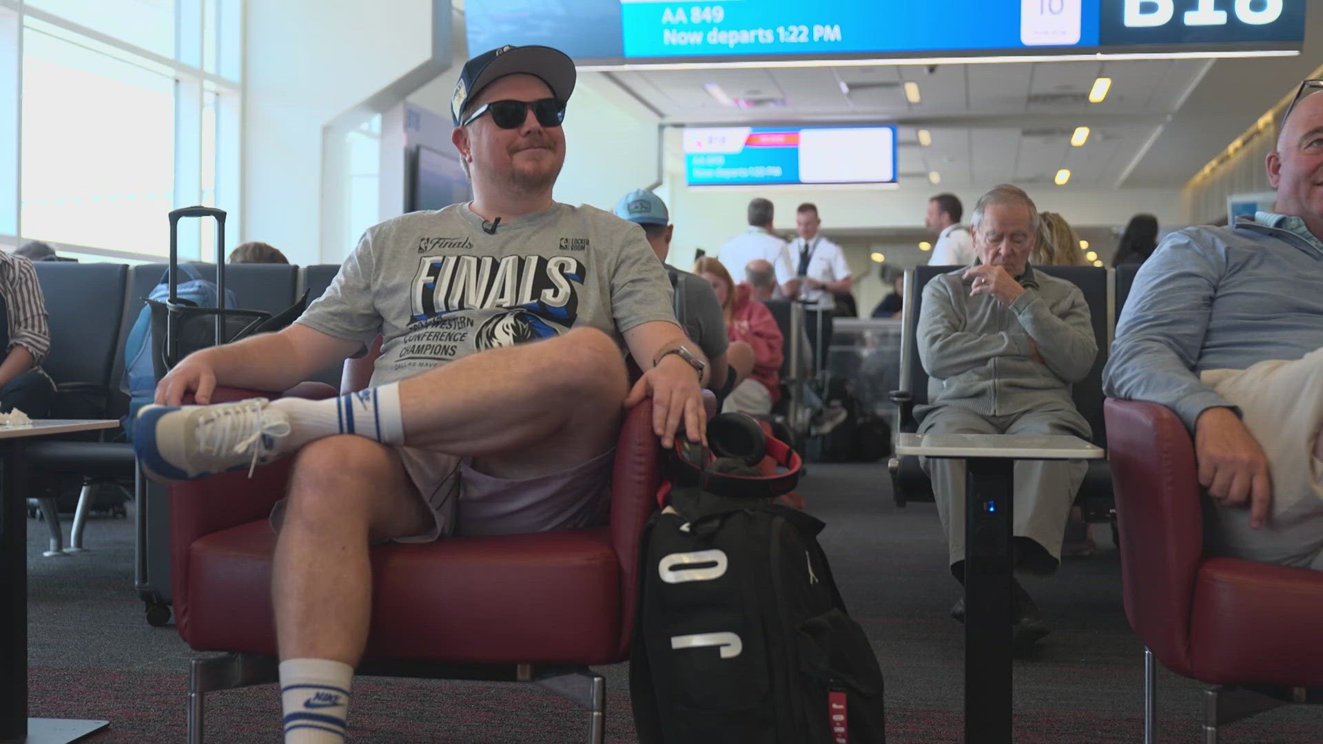 One German Mavericks fan has flown between Boston and Dallas for every game of the NBA Finals so far. Though, in Boston, he faces a different atmosphere.