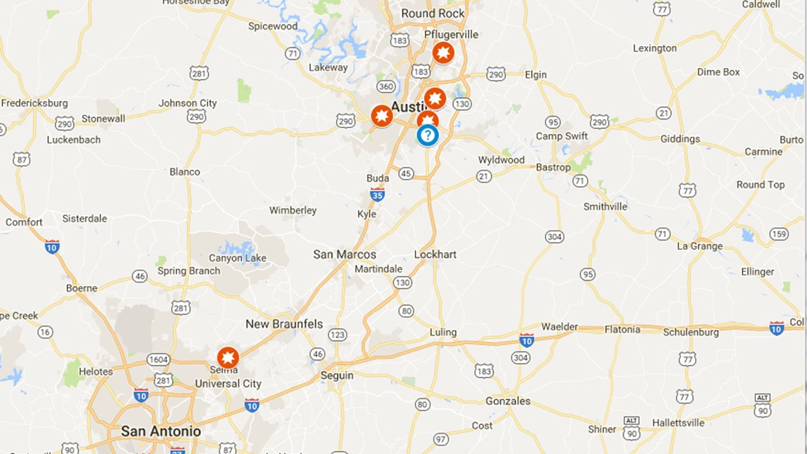 Interactive Map Texas explosions wfaa