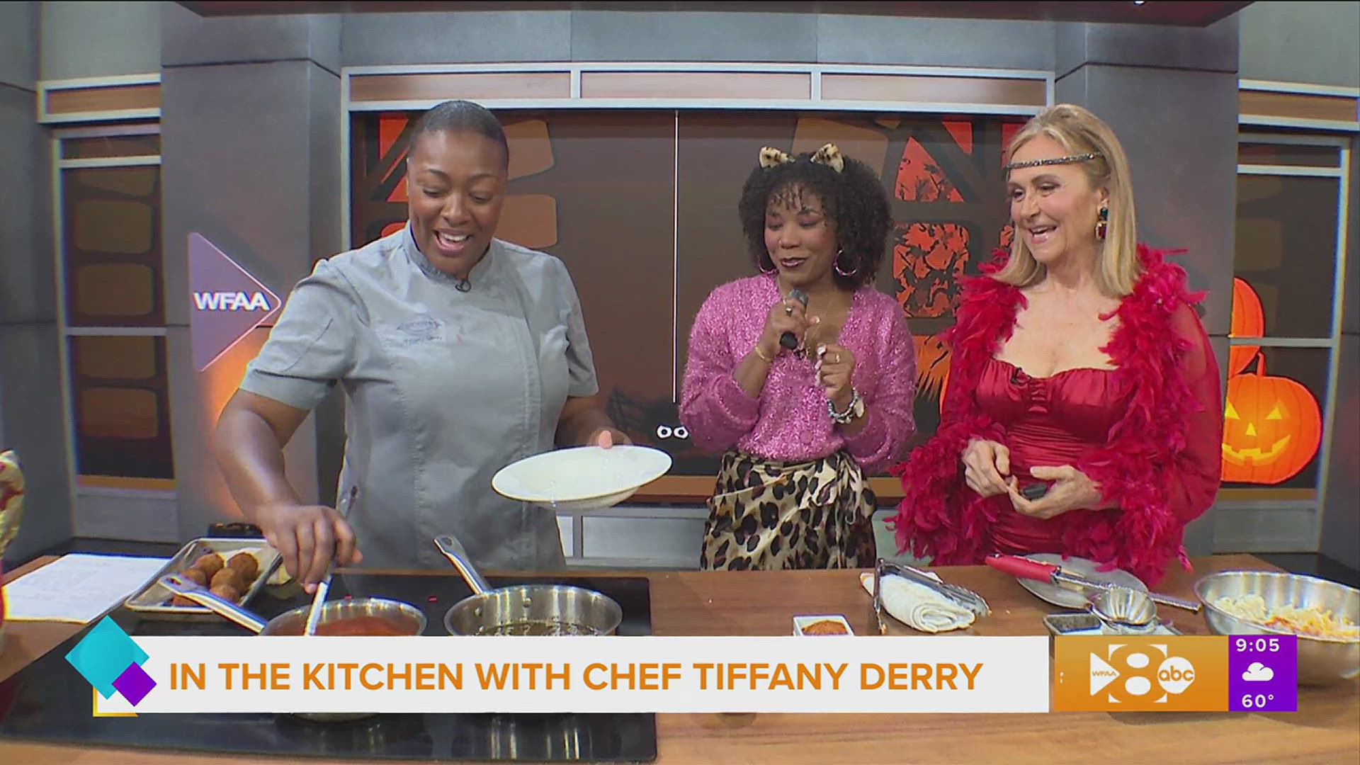 Celebrity chef, restaurateur and tv personality Tiffany Derry joins the GMT Boo Bash to make her signature fried shrimp and grits.