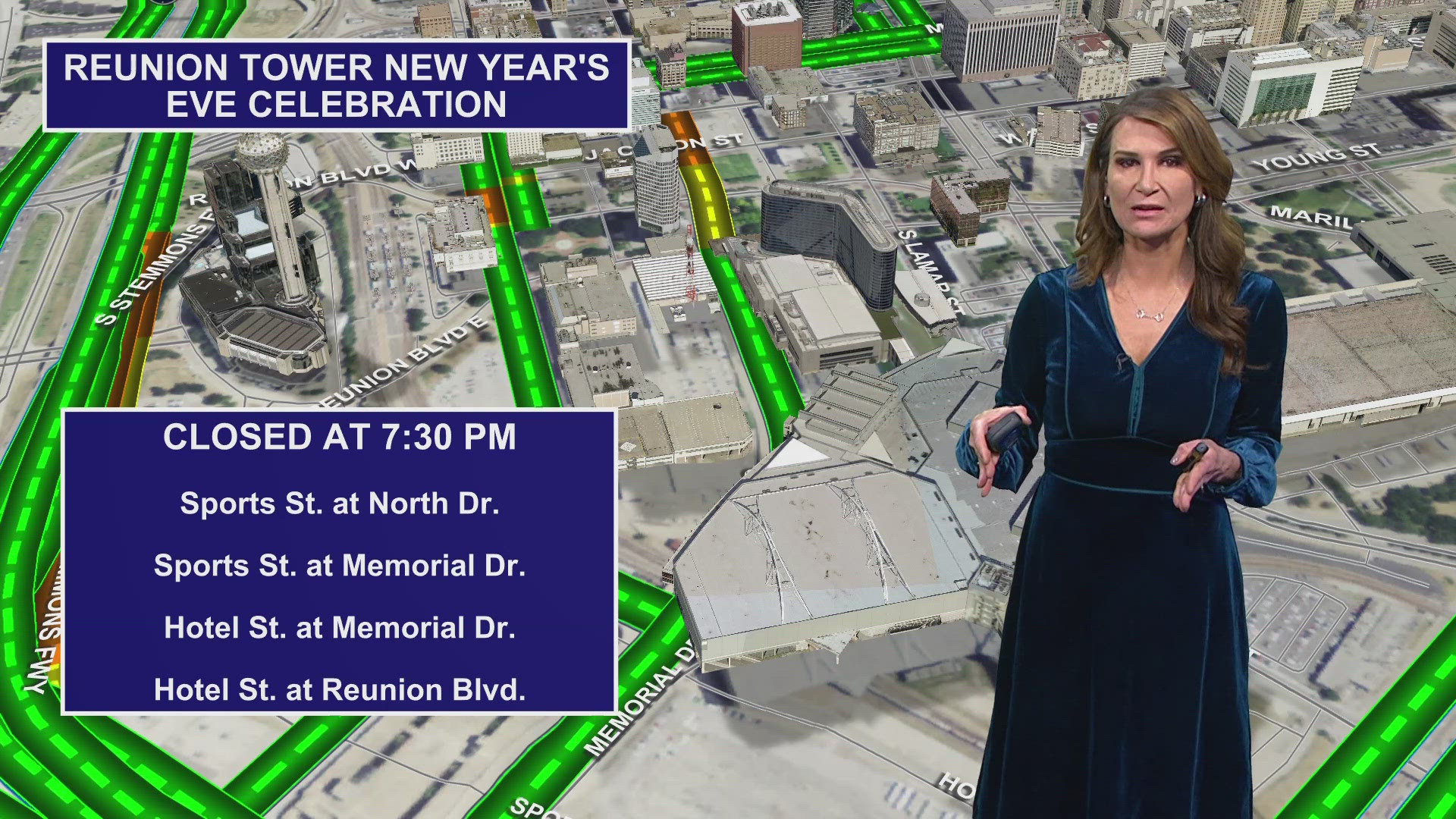 Here's a look at key road closures in North Texas on New Year's Eve.