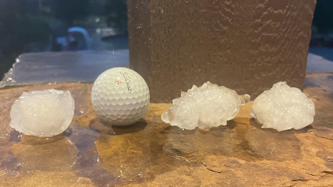 Golf ballsize hail and high winds hit North Texas Monday night