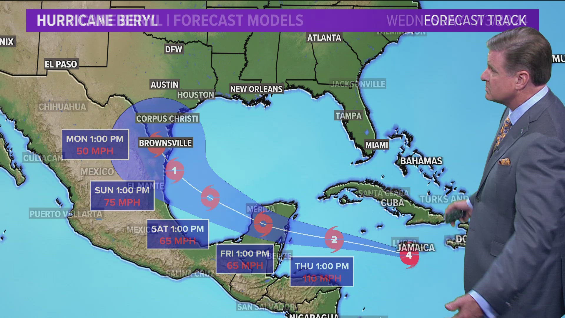 Hurricane Beryl is expected to make landfall late Thursday night into early Friday morning.