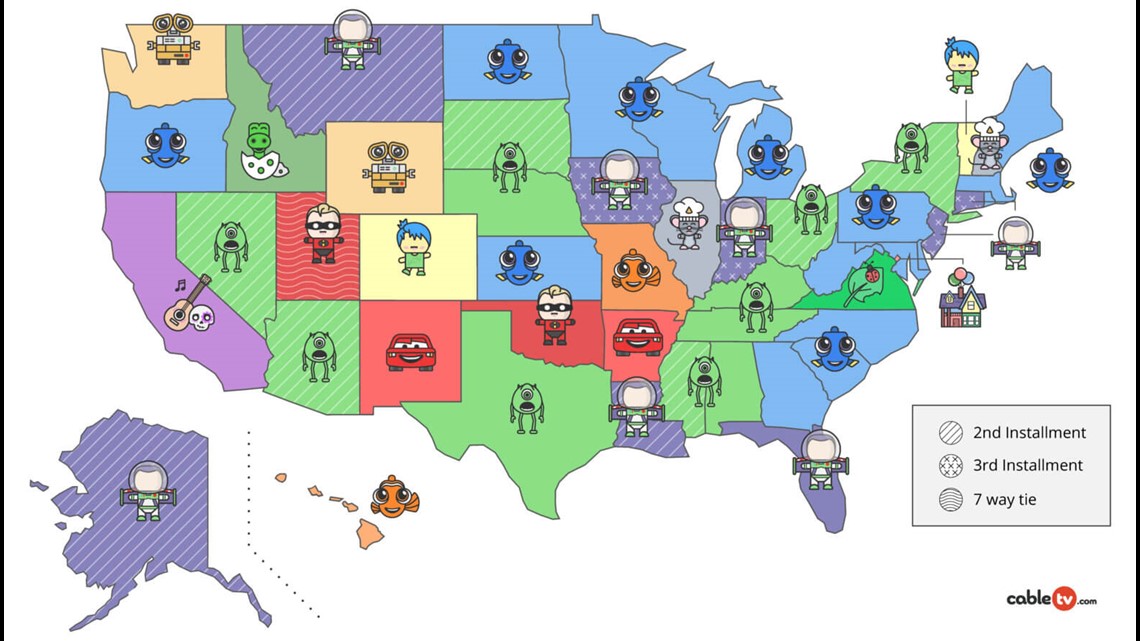 Here is each state's favorite Pixar movie