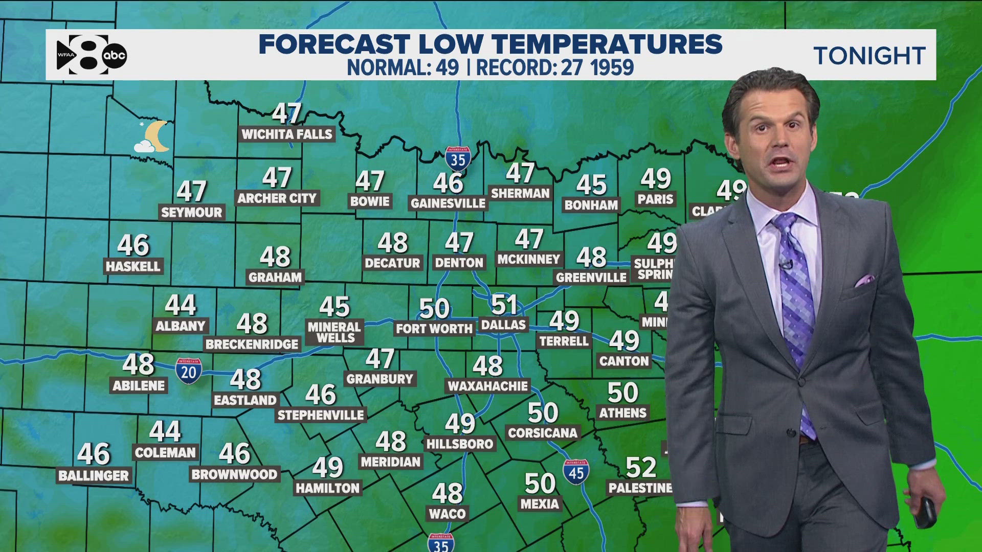 Temperatures are expected to hit the 40s on Wednesday morning.