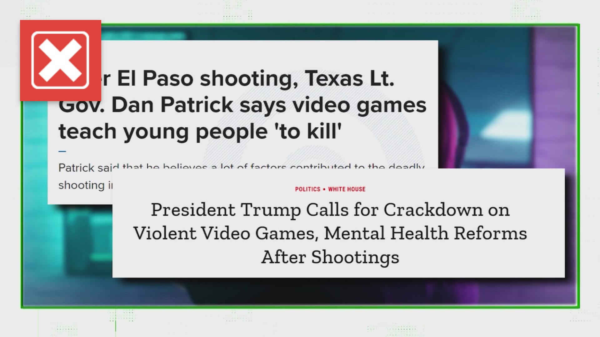 Several studies have been conducted on the topic, with none showing a significant crossover between violent video games and shootings.