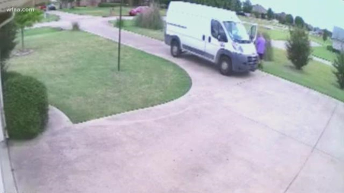 Cameras catch 'lazy' Amazon driver throwing packages in Forney