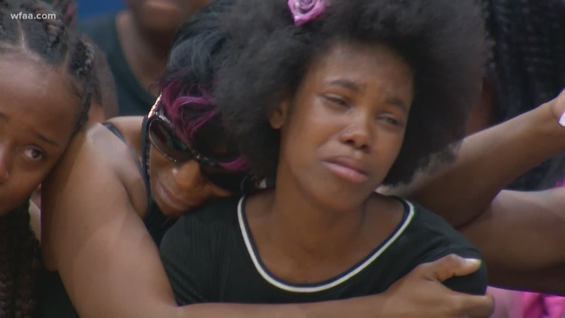 Family members and the community came together Friday night to mourn the death of a 9-year-old girl killed in crossfire. They also declared a week of peace in the city of Dallas.