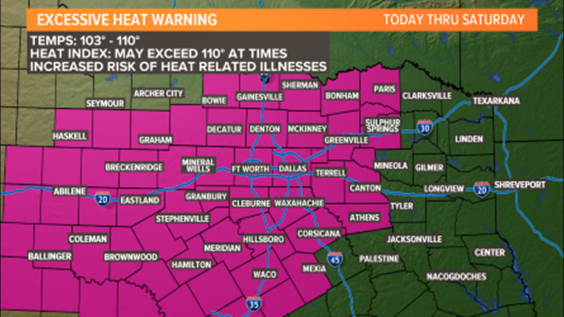North Texas under Excessive Heat Warning, continues through weekend