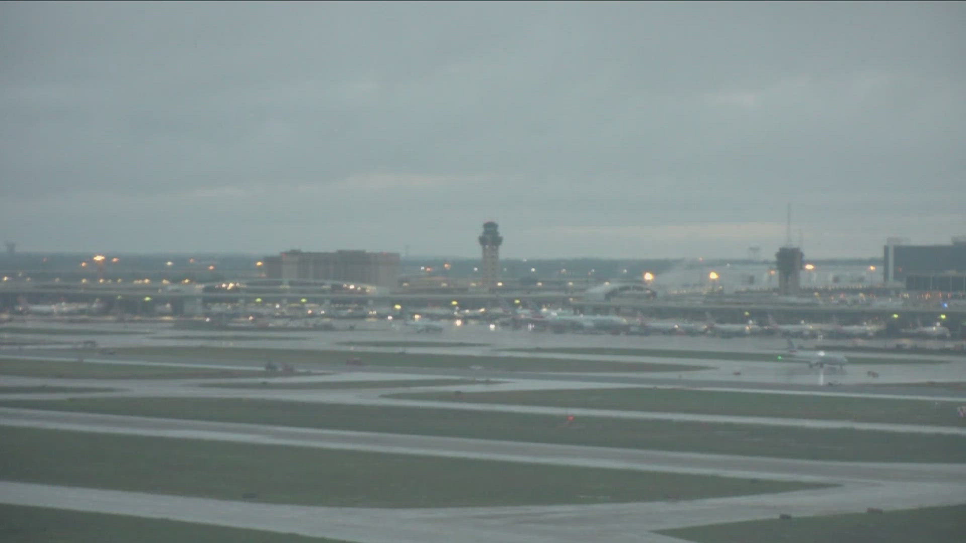 Hundreds of flights were delayed and several were cancelled following heavy rain in DFW