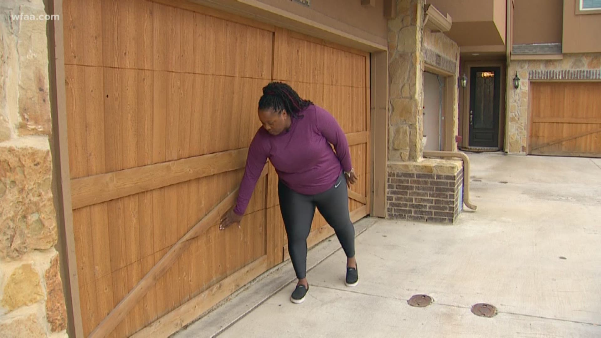 Michelle Carter’s Ford has been stuck in the garage for six weeks after an Amazon driver hit and broke her garage while delivering a package to her neighbor.