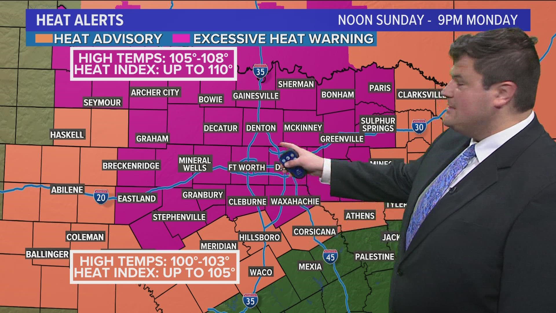 DFW weather: Excessive heat warning for Sunday and Monday | wfaa.com