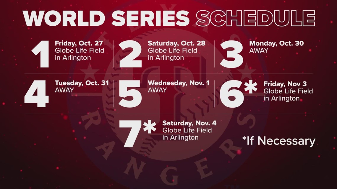 World Series 2023 schedule, Texas Rangers tickets available now