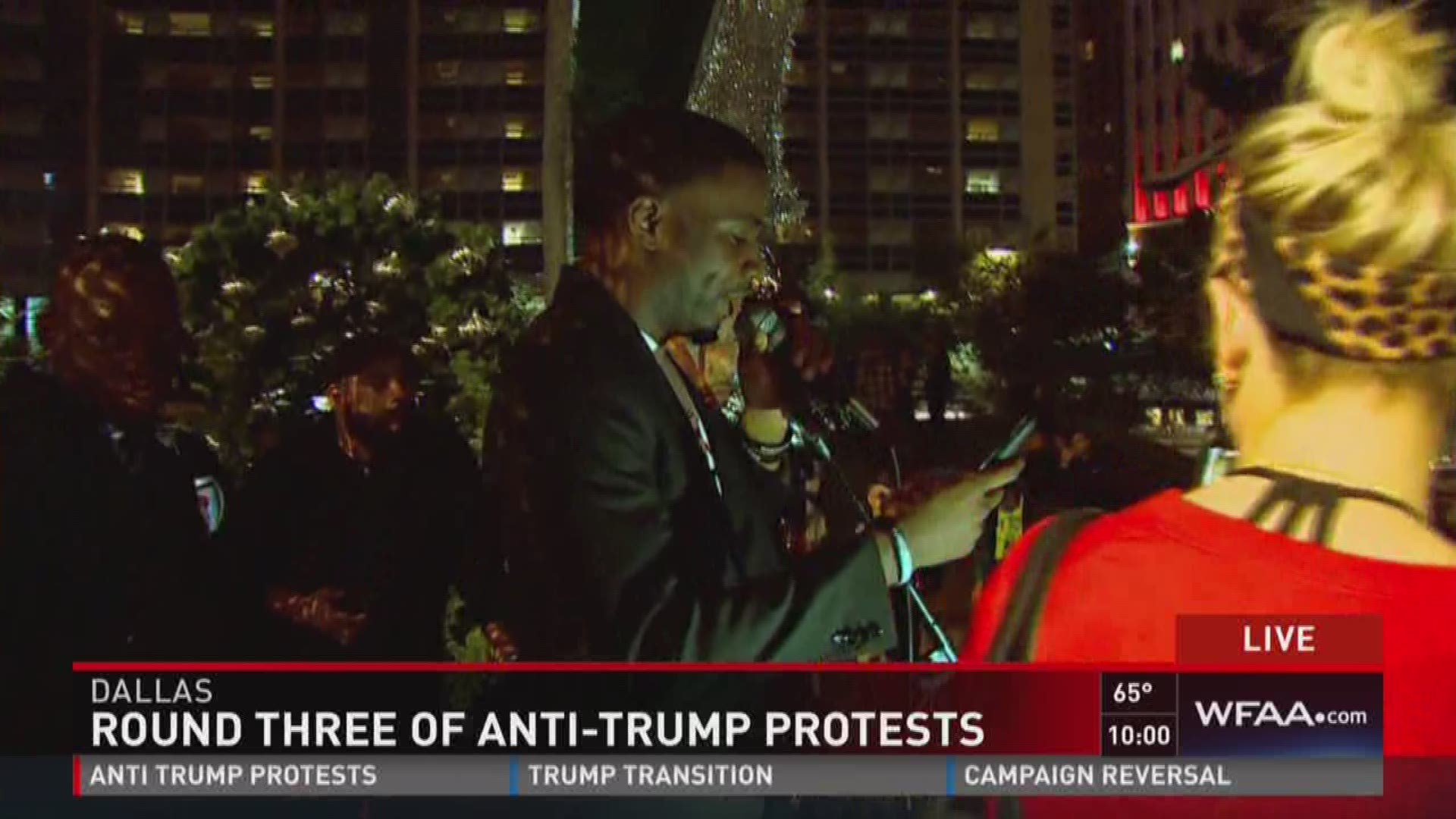 Round three of anti-trump protests in Dallas
